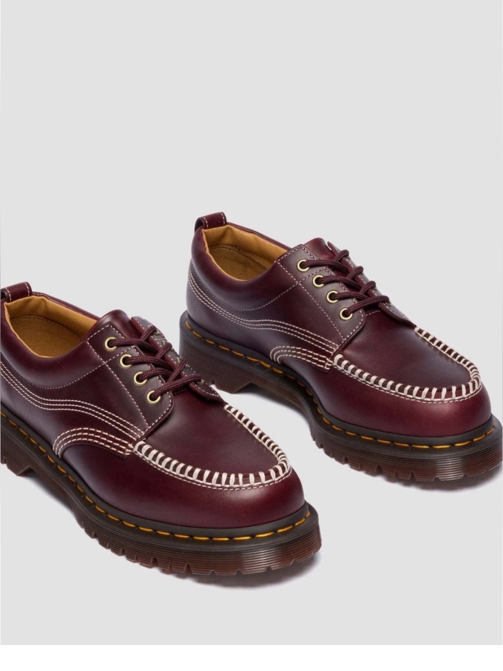 Dr. Martens Lowell Purple Leather Moc Toe Midnight Blue Orleans Shoes sz W 8 M 7